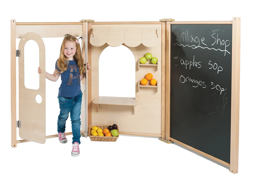 Ahorn-Paneel-Shop-Set — Millhouse Lernspielzeug Schule