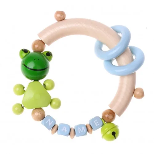 Bastelset Greifling Frosch blau — Kiki-Ena Bastelmaterial Naturholz