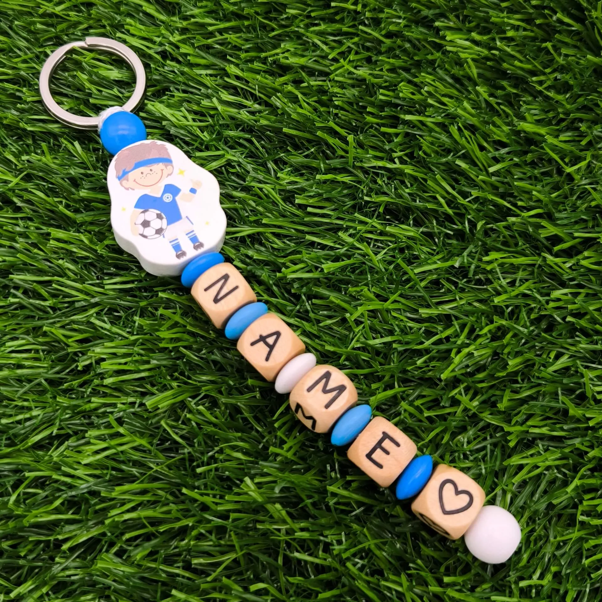 Bastelset Schlüsselanhänger "Fußballer" • Blau — Kiki-Ena Bastelmaterial Naturholz Bastelset Schlüsselanhänger "Fußballer" • Blau — Kiki-Ena Bastelmaterial Naturholz