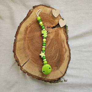 Bastelset Schnullerkette Grün III — Kiki-Ena Bastelmaterial Naturholz
