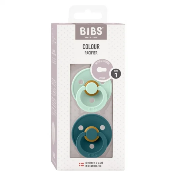 BIBS Schnuller - Colour 2er Pack, Größe 1, Nordic Mint/Forest Lake — Kiki-Ena Bastelmaterial Naturholz