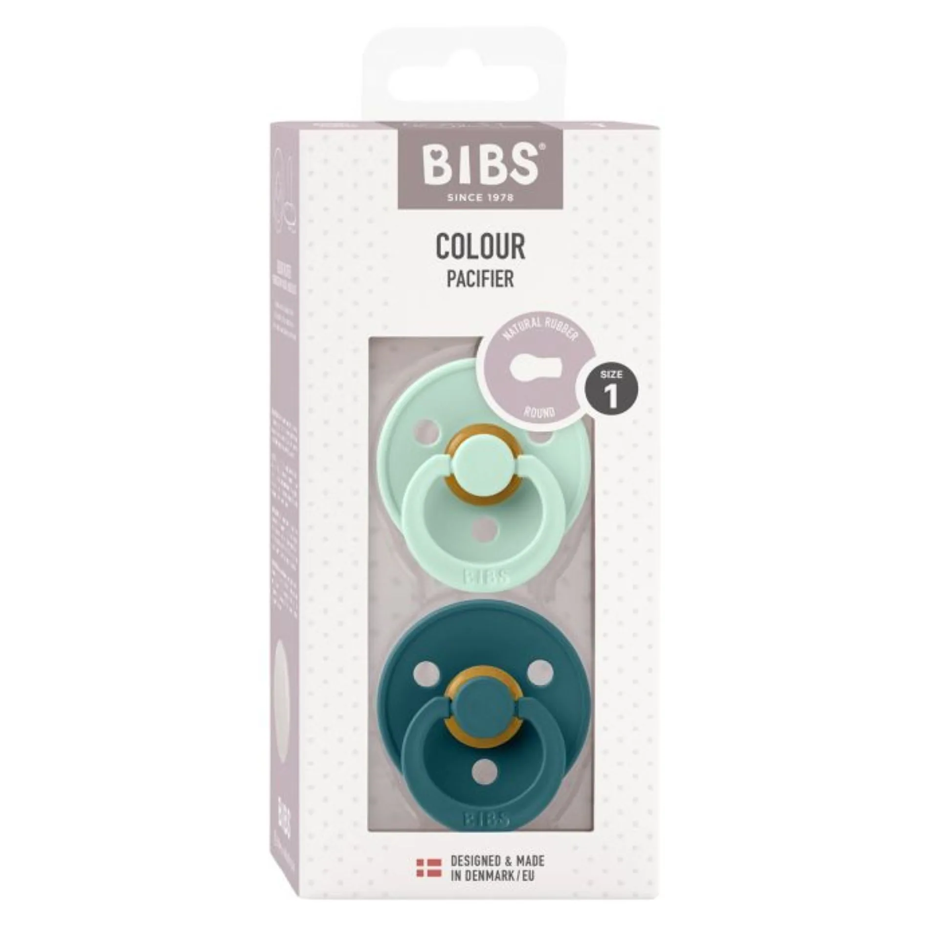 BIBS Schnuller - Colour 2er Pack, Größe 1, Nordic Mint/Forest Lake — Kiki-Ena Bastelmaterial Naturholz