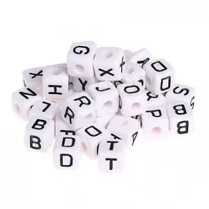 Buchstabenwürfel Kunststoff 10x10mm weiß/schwarz • 10 Stk — Kiki-Ena Bastelmaterial Naturholz Buchstabenwürfel Kunststoff 10x10mm weiß/schwarz • 10 Stk — Kiki-Ena Bastelmaterial Naturholz