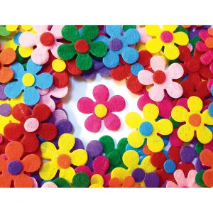 Bunte Filz-Blumen 100er Set