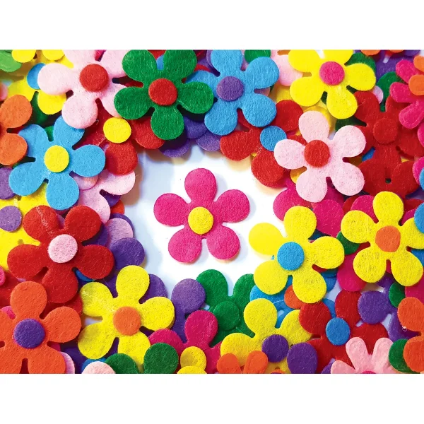 Bunte Filz-Blumen 100er Set — Eduplay padagogisches Spielzeug Kita