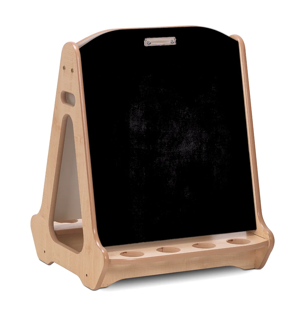 Doppelseitige 2-Stationen-Kreide-/Whiteboard-Staffelei — Millhouse Lernspielzeug Schule