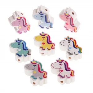Einhorn Motivperle — Kiki-Ena Bastelmaterial Naturholz
