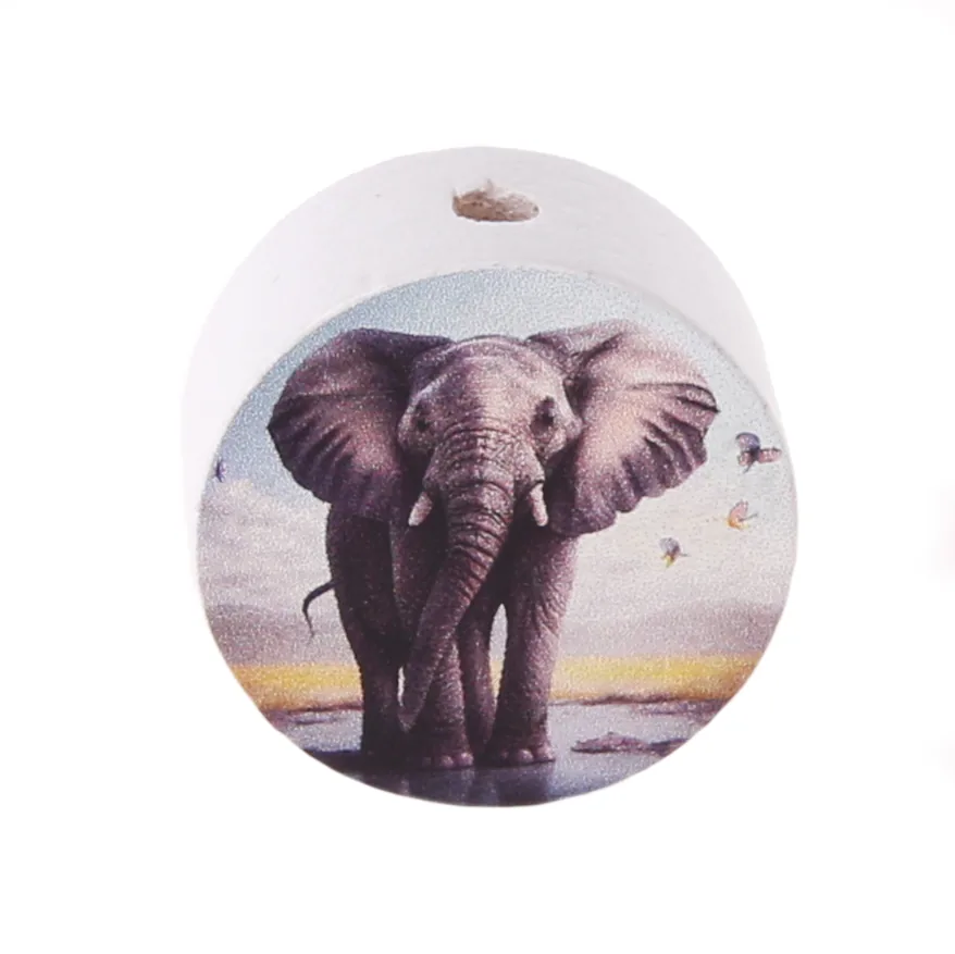 Elefant Foto-Motivperle — Kiki-Ena Bastelmaterial Naturholz