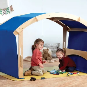 Faltbares Spielhaus für drinnen und draußen plus Regenbogen-Spielhaus-Set — Millhouse Lernspielzeug Schule