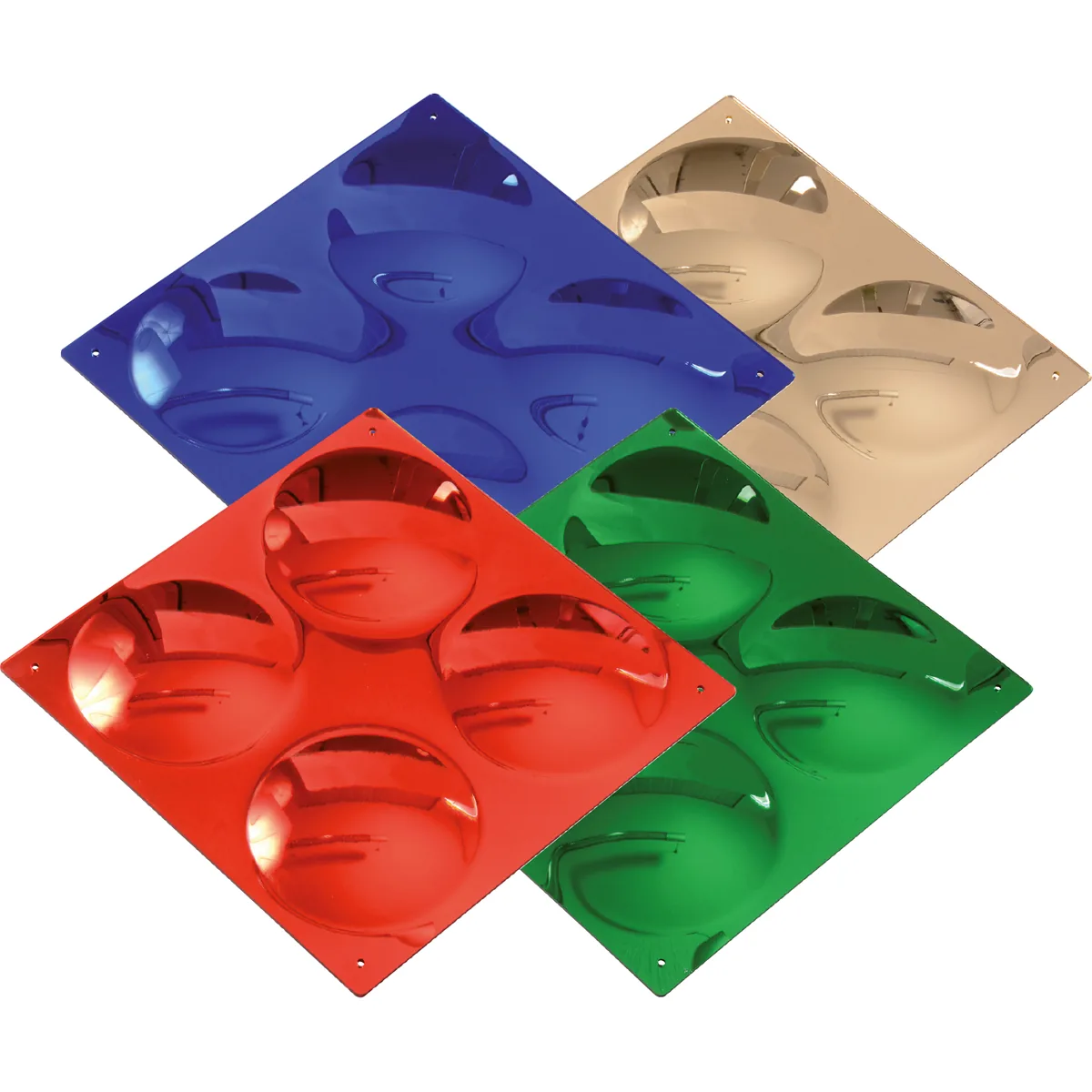Farbige gewölbte Spiegel 33x33 cm 4er Set — Eduplay padagogisches Spielzeug Kita