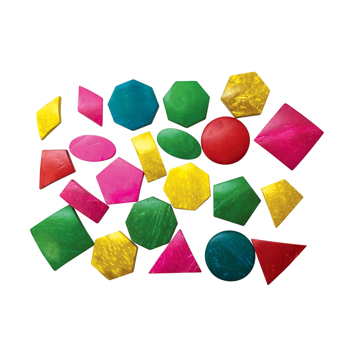 Geo-Formen aus Kokosnussschalen bunt 22er Set — Eduplay padagogisches Spielzeug Kita