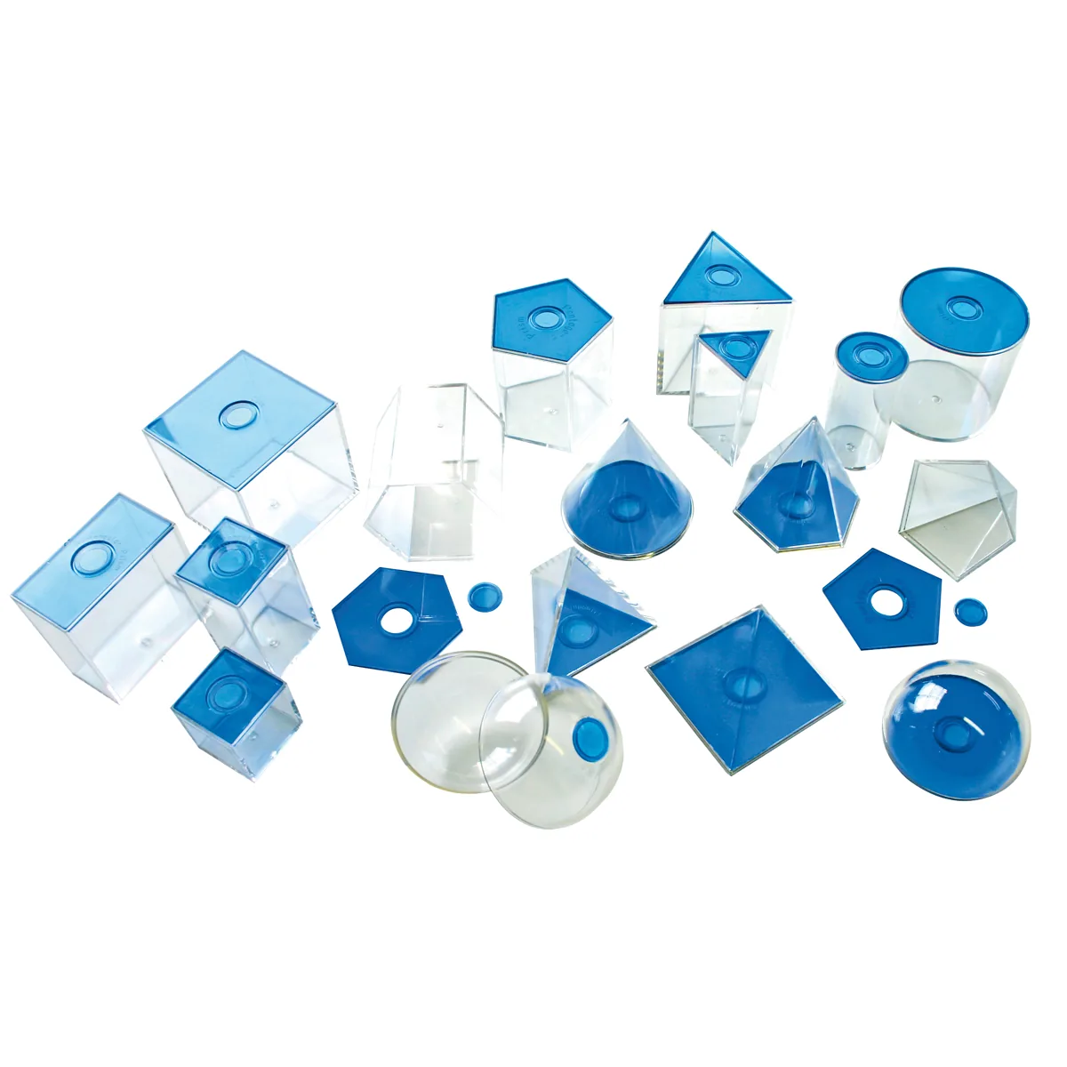 Geometrische Körper transparent blau klein — Eduplay padagogisches Spielzeug Kita
