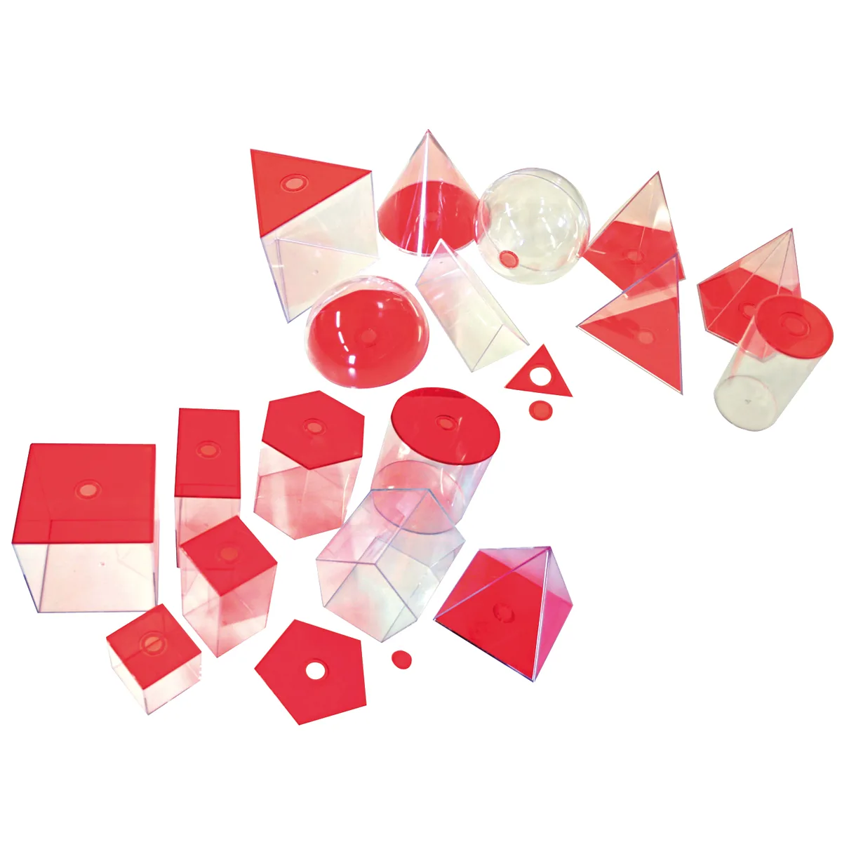 Geometrische Körper transparent rot groß — Eduplay padagogisches Spielzeug Kita