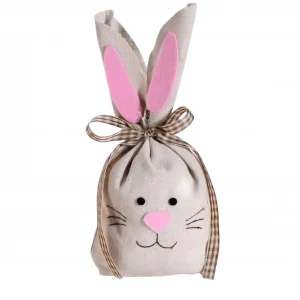 Geschenkbeutel Osterhase "grau" SALE — Kiki-Ena Bastelmaterial Naturholz