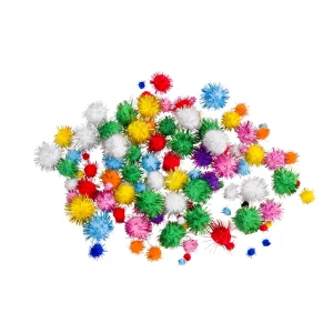 Glitter Pom Poms 100er Set — Eduplay padagogisches Spielzeug Kita