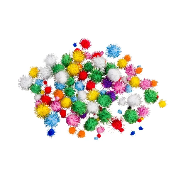 Glitter Pom Poms 100er Set — Eduplay padagogisches Spielzeug Kita