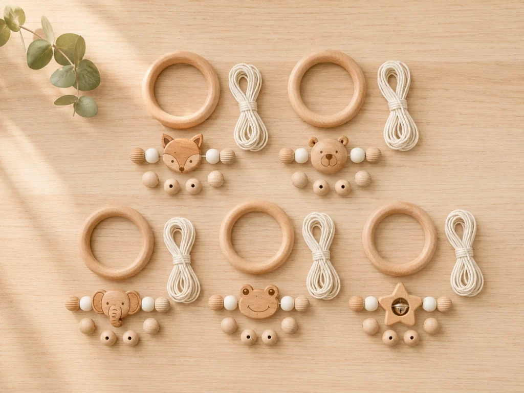 Flatlay mit fuenf verschiedenen Greifling-Bastelsets