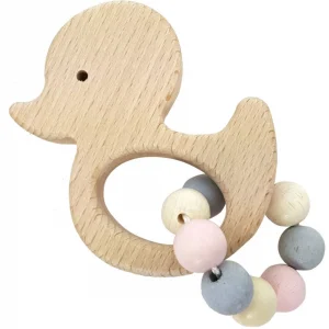 Greifrassel Ente - natur rosa — Millhouse Lernspielzeug Schule Greifrassel Ente - natur rosa — Millhouse Lernspielzeug Schule