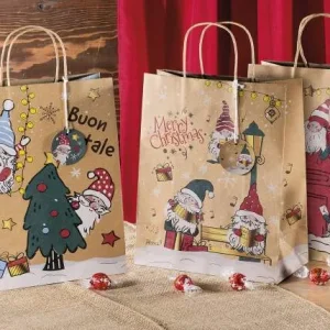 Große Geschenktüte Wichtel Weihnachten — Kiki-Ena Bastelmaterial Naturholz