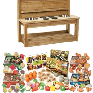 Große Matschküche plus Matschküchen-Set PT1143 — Millhouse Lernspielzeug Schule