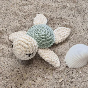 Häkeltier Schildkröte Grün — Kiki-Ena Bastelmaterial Naturholz