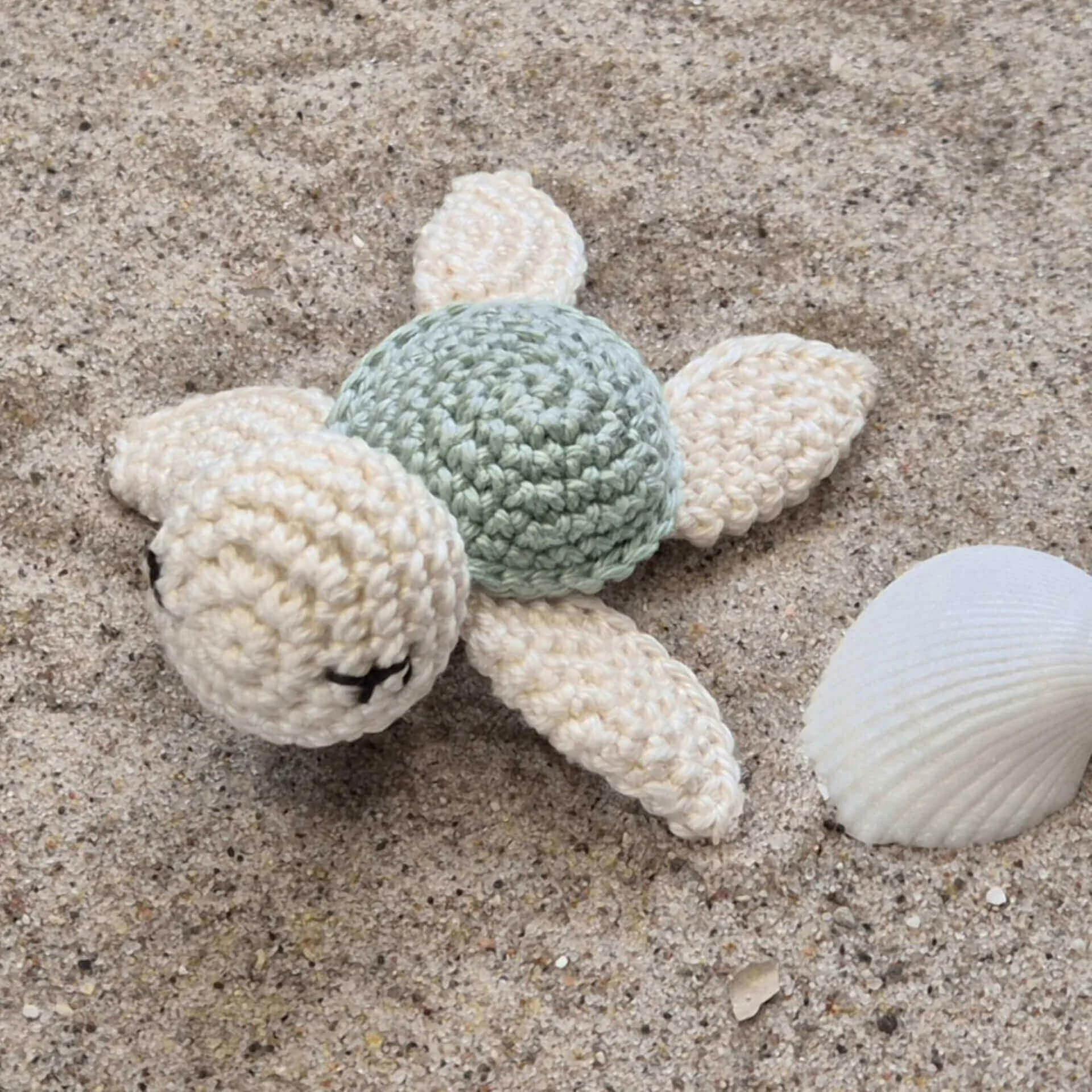 Häkeltier Schildkröte Grün — Kiki-Ena Bastelmaterial Naturholz