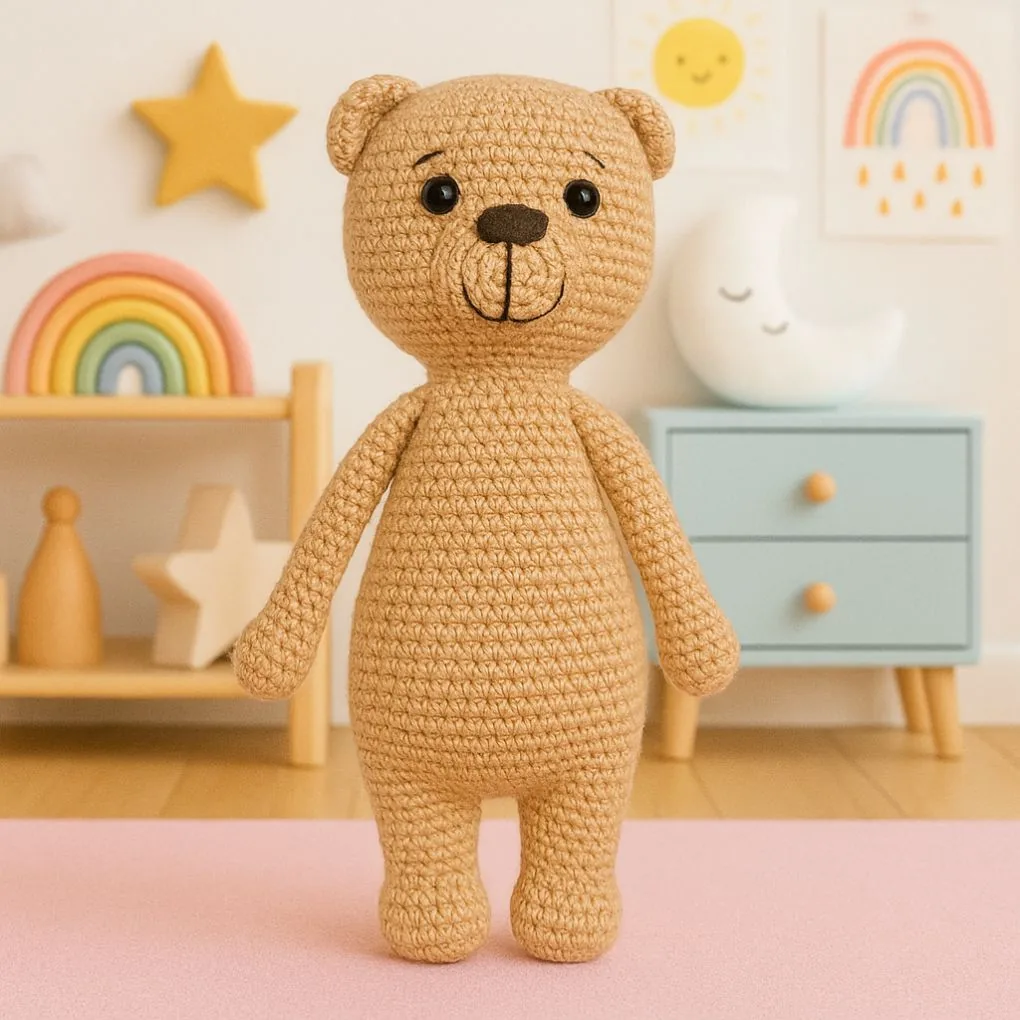 Häkeltier Teddy — Kiki-Ena Bastelmaterial Naturholz