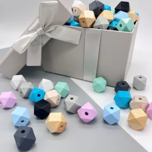 Hexagonperlen 16mm — Kiki-Ena Bastelmaterial Naturholz