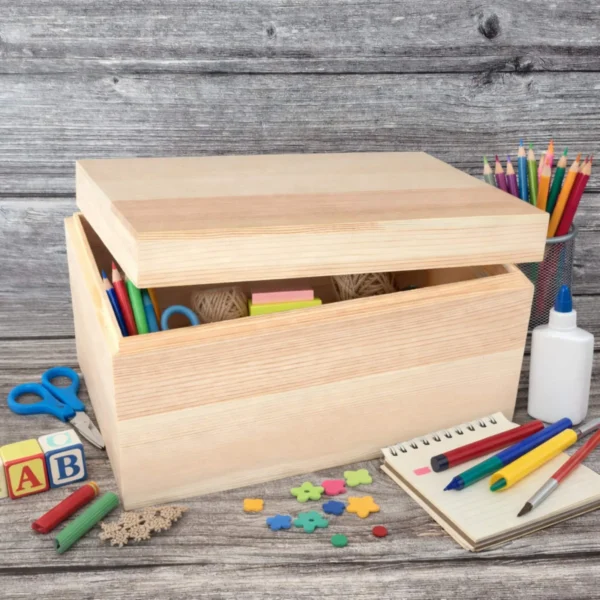 Holzbox Holzkiste mit Deckel — Kiki-Ena Bastelmaterial Naturholz