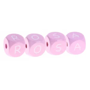 Holzbuchstaben Rosa 10 mm x 10 mm — Kiki-Ena Bastelmaterial Naturholz