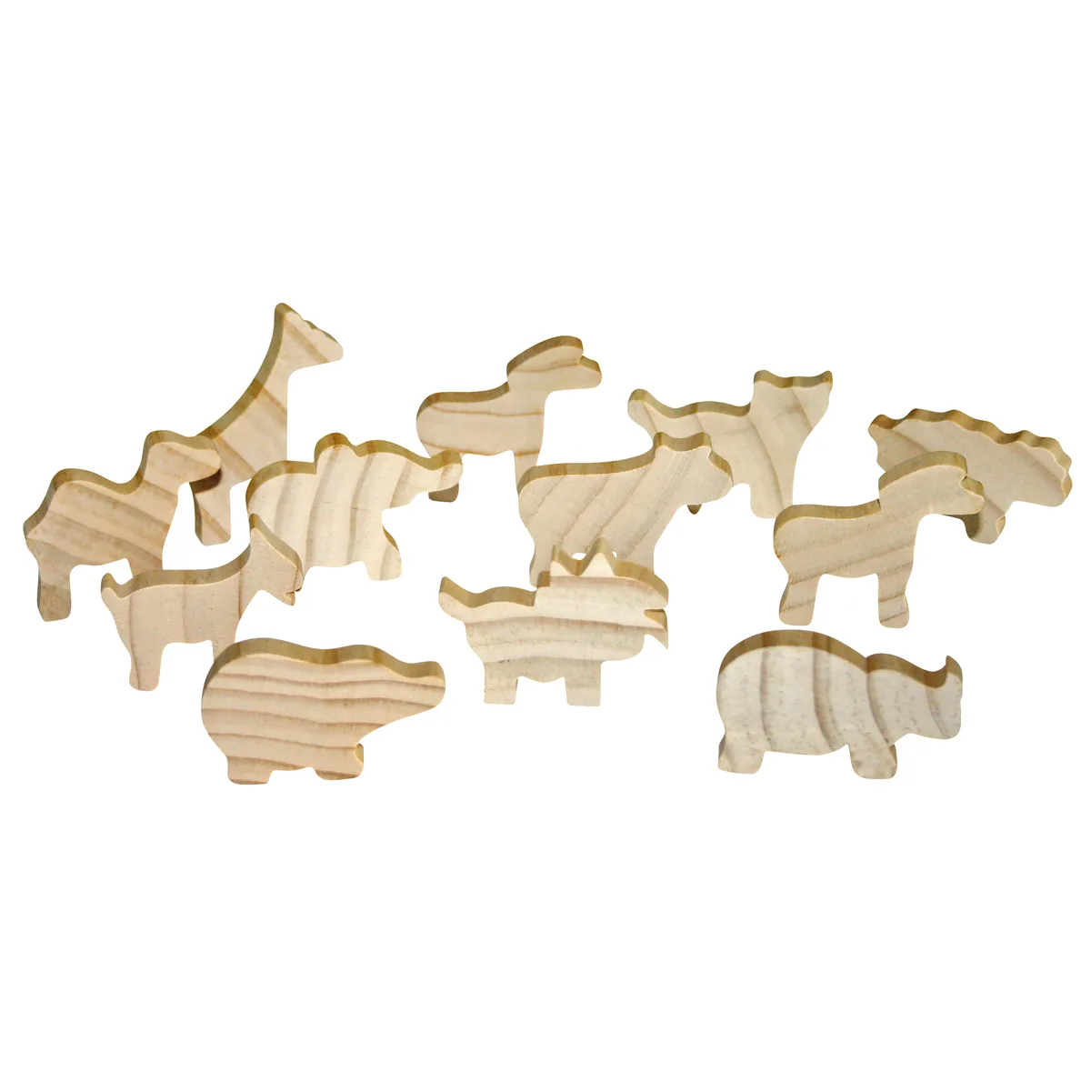 Holzfiguren Tiere 12er Set — Eduplay padagogisches Spielzeug Kita