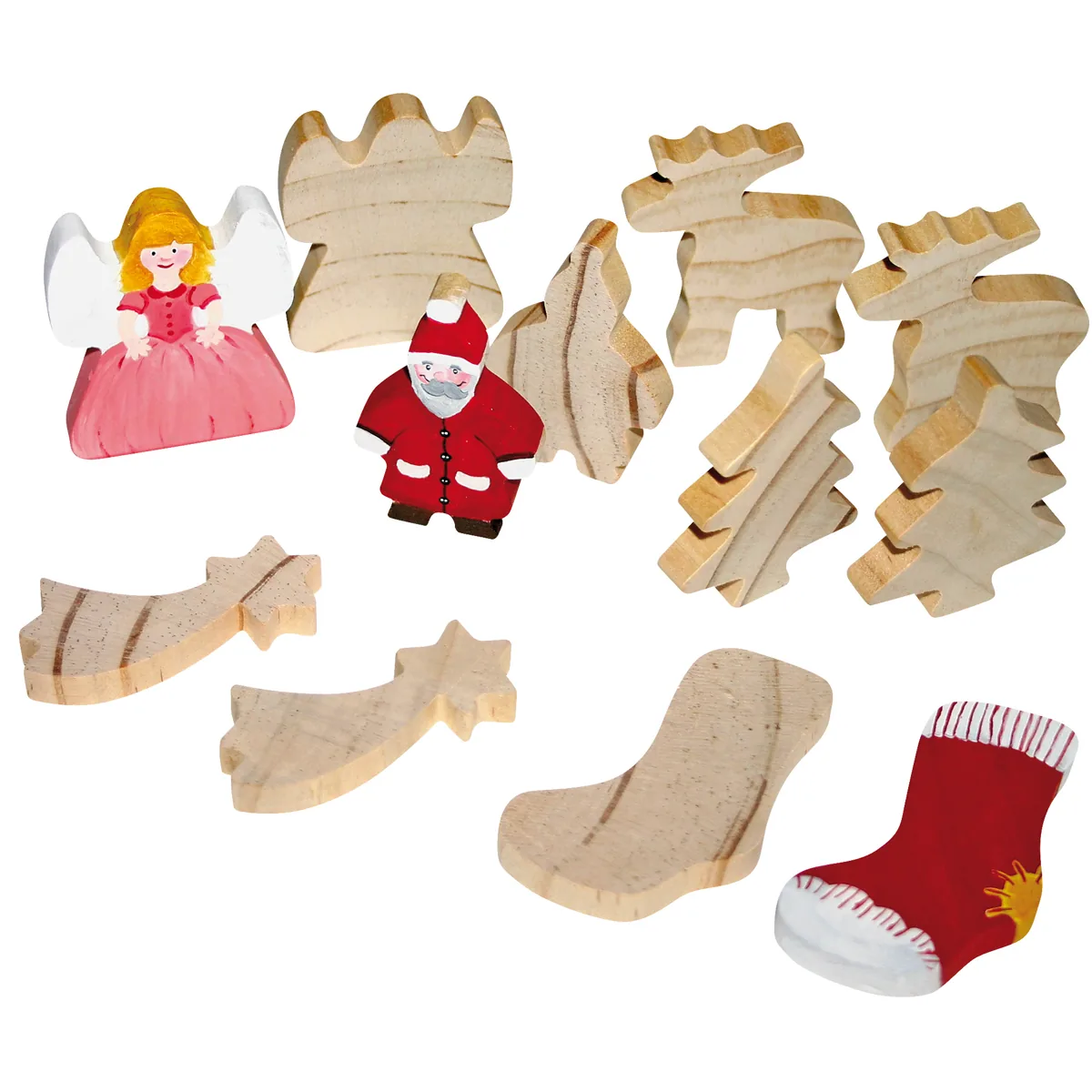 Holzfiguren Weihnachten 12er Set — Eduplay padagogisches Spielzeug Kita