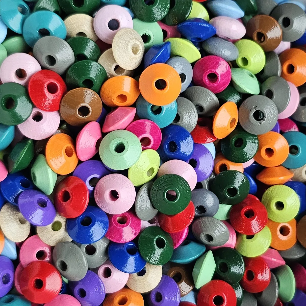 Holzlinsen-Mix 10mm • 100g • SALE/ANGEBOT — Kiki-Ena Bastelmaterial Naturholz