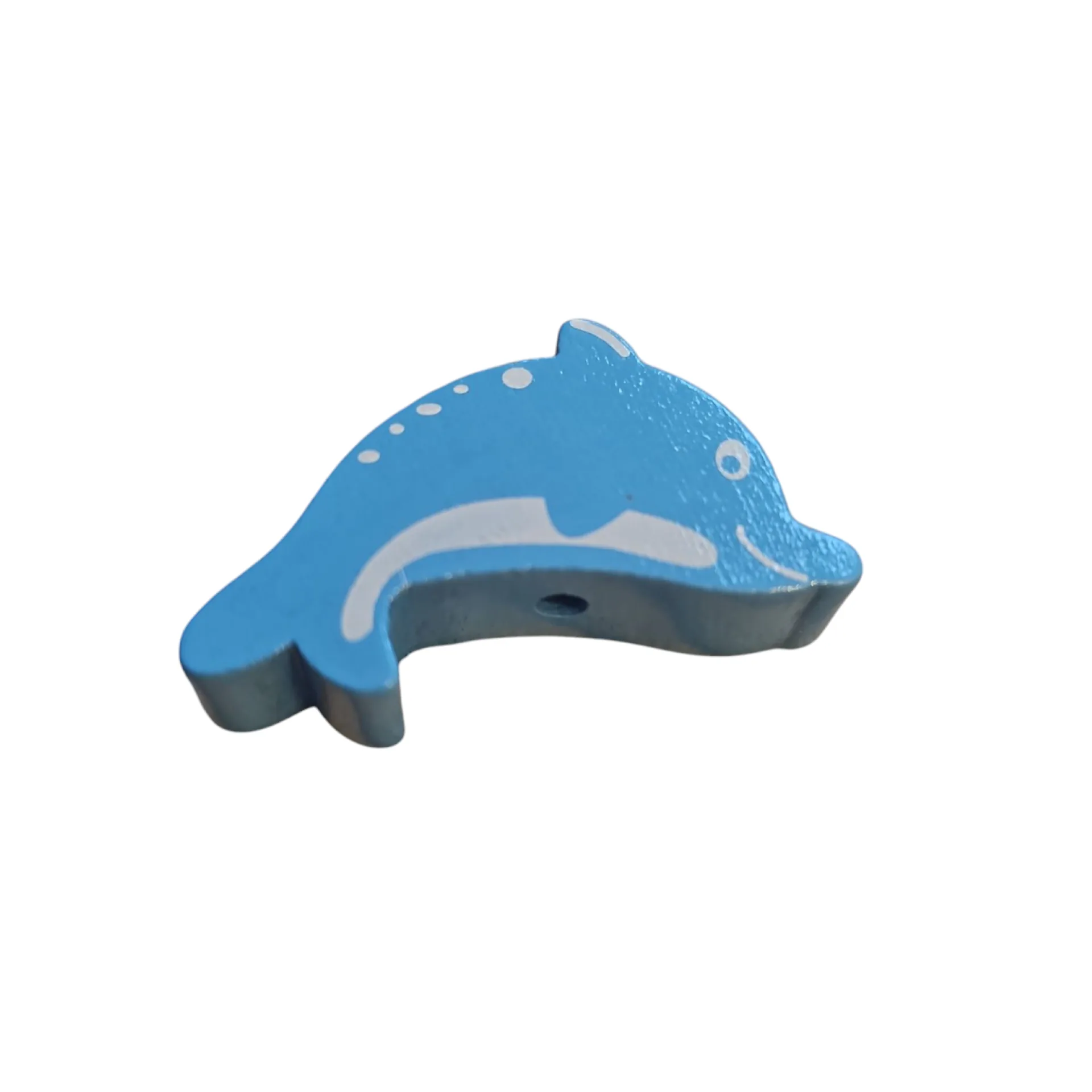 Holzperle "Delfin" skyblau — Kiki-Ena Bastelmaterial Naturholz