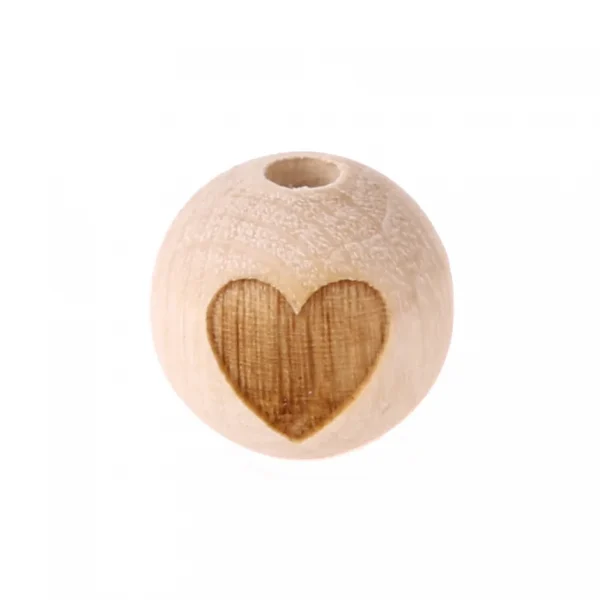 Holzperle Herz 15mm — Kiki-Ena Bastelmaterial Naturholz