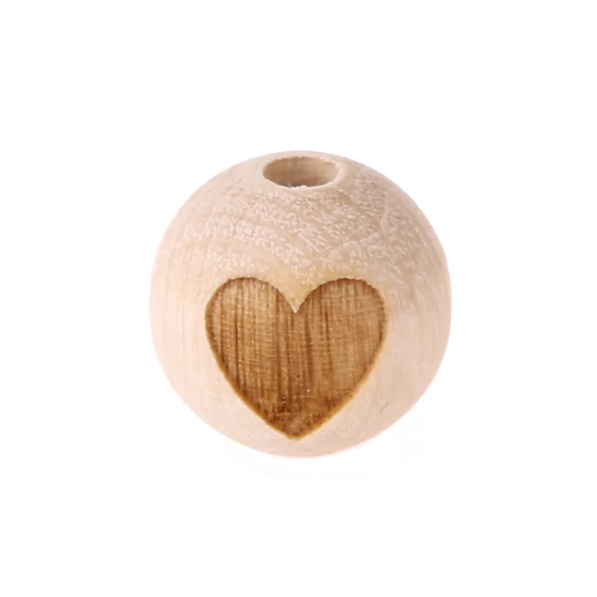 Holzperle Herz 15mm — Kiki-Ena Bastelmaterial Naturholz