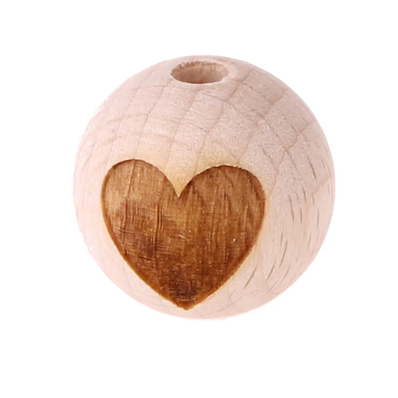 Holzperle Herz 20 mm — Kiki-Ena Bastelmaterial Naturholz