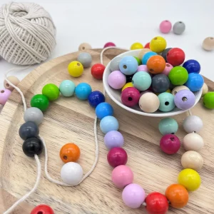 Holzperlen 15mm • 10 Stück — Kiki-Ena Bastelmaterial Naturholz