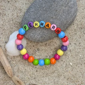 Holzperlen-Armband "Fehmarn Bunt" — Kiki-Ena Bastelmaterial Naturholz