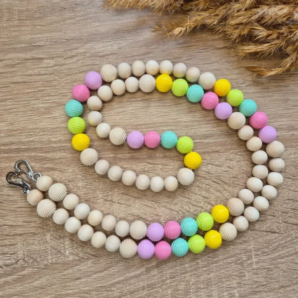 Holzperlen-Handykette "Candy" Bastelset — Kiki-Ena Bastelmaterial Naturholz