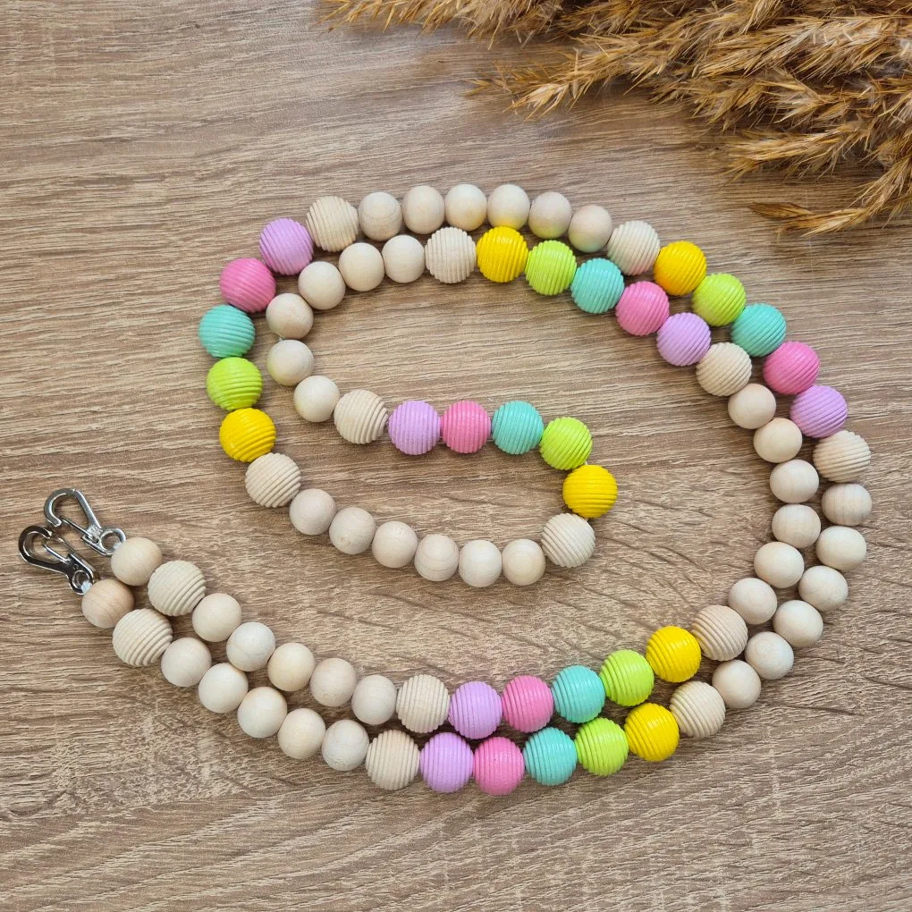 Holzperlen-Handykette "Candy" Bastelset — Kiki-Ena Bastelmaterial Naturholz