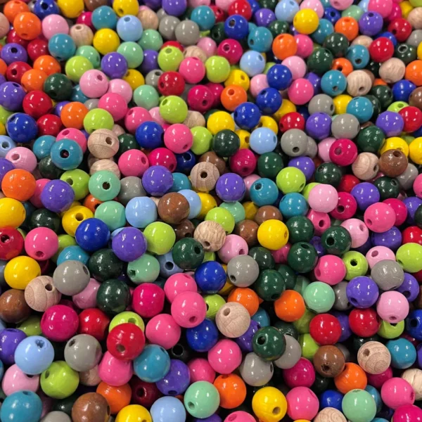 Holzperlen-Mix • 10mm • 100g • SALE/ANGEBOT — Kiki-Ena Bastelmaterial Naturholz