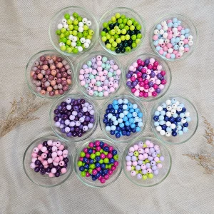 Holzperlen-Mix 10mm • 50 Stück — Kiki-Ena Bastelmaterial Naturholz