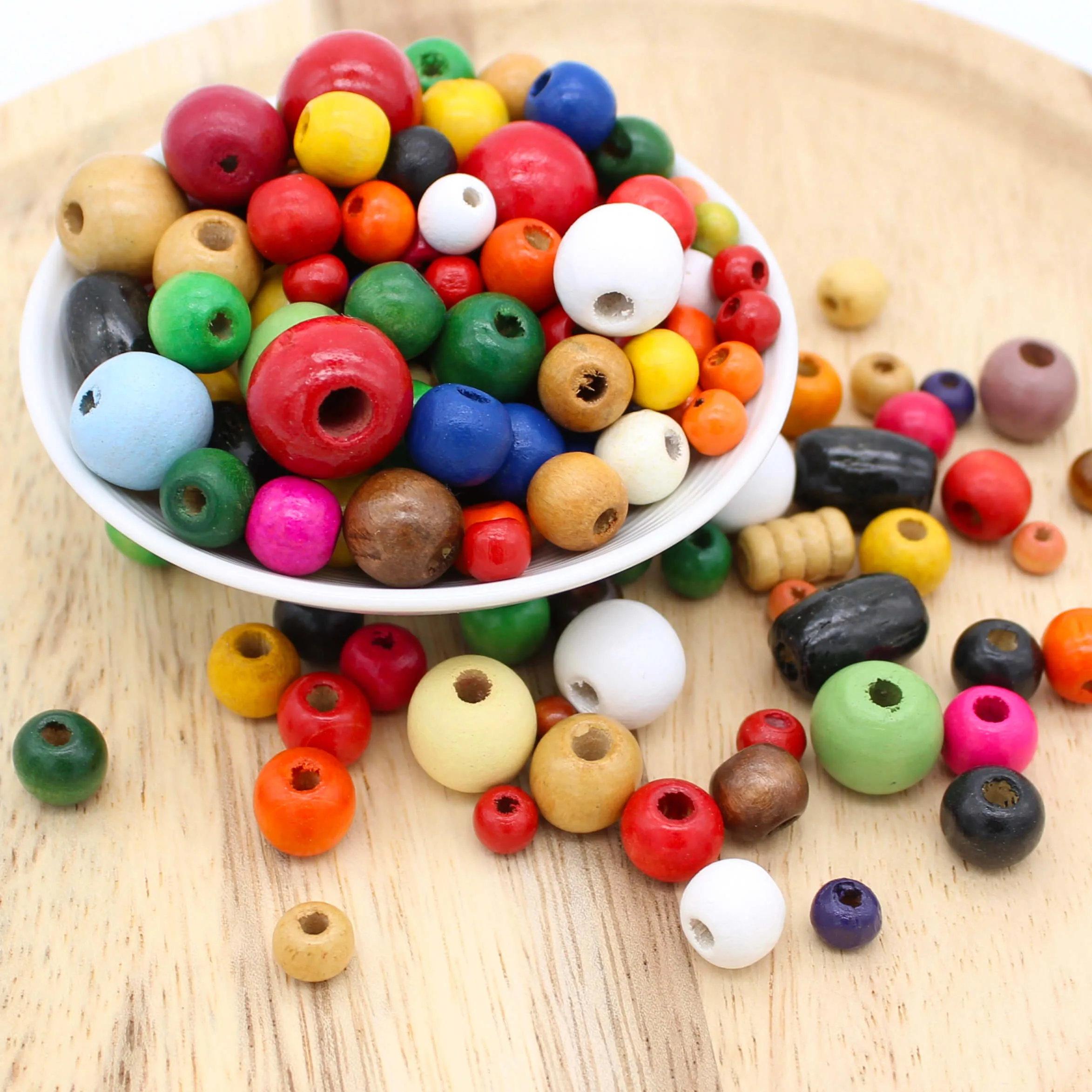 Holzperlen-Mix 40g - B-Ware - SALE — Kiki-Ena Bastelmaterial Naturholz Holzperlen-Mix 40g - B-Ware - SALE — Kiki-Ena Bastelmaterial Naturholz
