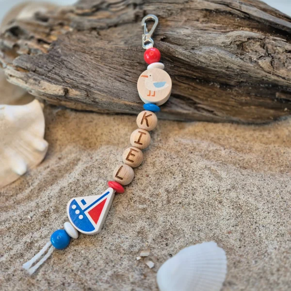Holzperlen-Schlüsselanhänger "Kiel" Bastelset — Kiki-Ena Bastelmaterial Naturholz Holzperlen-Schlüsselanhänger "Kiel" Bastelset — Kiki-Ena Bastelmaterial Naturholz