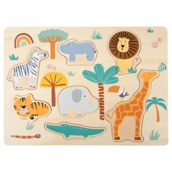 Holzpuzzle Safari — Millhouse Lernspielzeug Schule