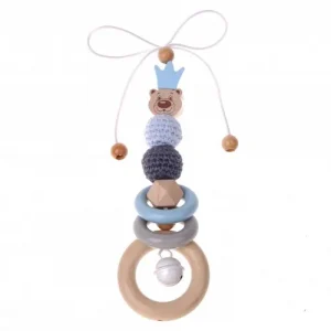 Kinderwagen-Anhänger Bastelset Bär mit Krone blau