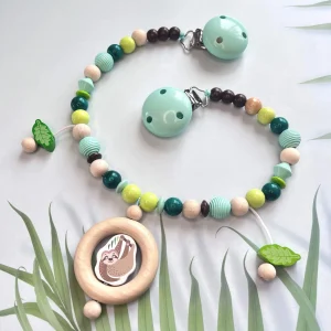 Kinderwagenkette Bastelset Faultier — Kiki-Ena Bastelmaterial Naturholz