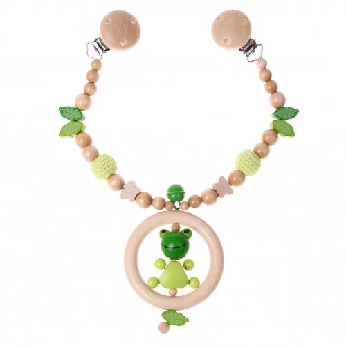 Kinderwagenkette Bastelset Frosch — Kiki-Ena Bastelmaterial Naturholz