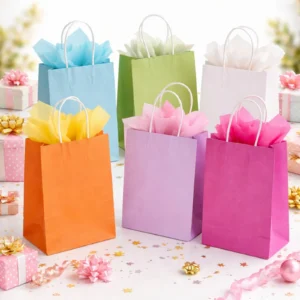 kleine farbige Geschenktüte  • Papier — Kiki-Ena Bastelmaterial Naturholz